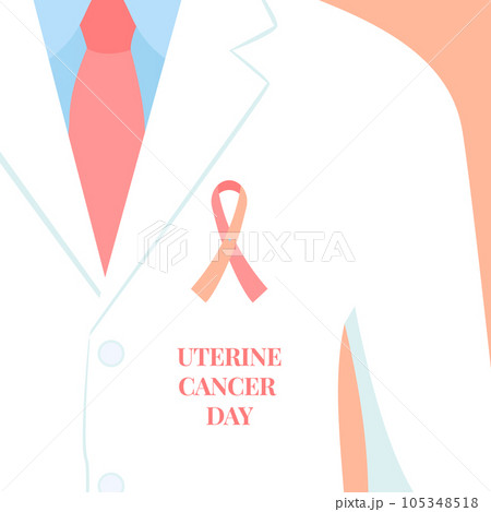 Uterine cancer awareness day ribbon cartoon illustration 105348518