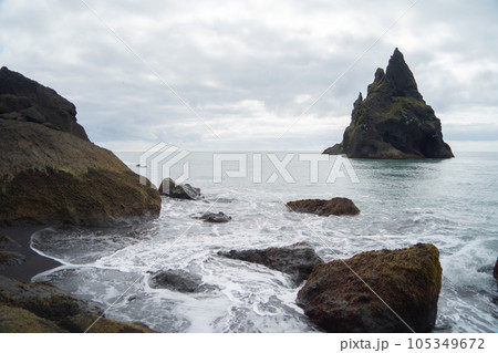 Black Sand Beach Reynisfjara in Iceland. Black Sand Beach Reynisfjara in Iceland. 105349672