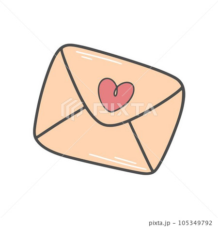 Hand drawn love letter clip art 105349792