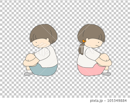 1人になりたい 男の子と女の子 1人になりたい 男の子と女の子 105349884