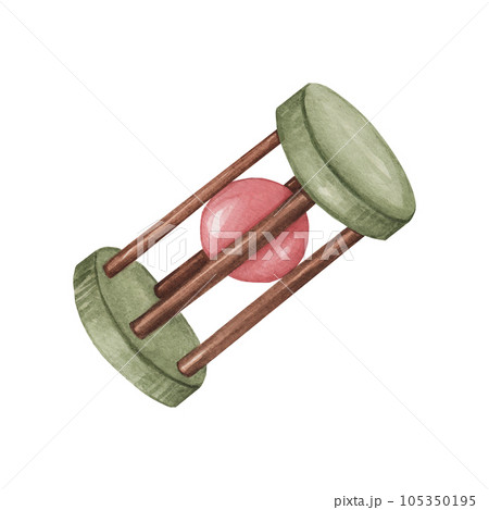 Hamster toy on a white background. watercolor illustration. Clipart design for baby poster, sticker, fabric, nursery room decor, wrapping paper, invitation card. Hamster toy on a white background. watercolor illustration. Clipart design for baby poster, sticker, fabric, nursery room decor, wrapping paper, invitation card. 105350195