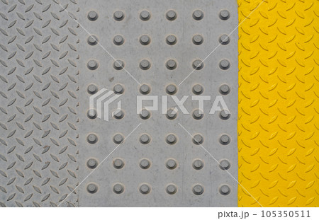 Tactile Paving on Modern Tiles Pathway for Blind Handicap, Safety Sidewalk Walkway for Disability People Tactile Paving on Modern Tiles Pathway for Blind Handicap, Safety Sidewalk Walkway for Disability People 105350511