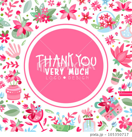 Pink Flower Banner Design with Flora Blossom Vector Template Pink Flower Banner Design with Flora Blossom Vector Template 105350717