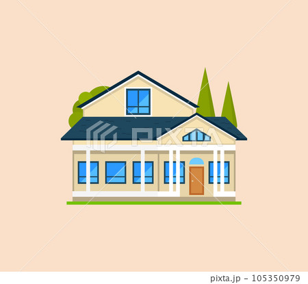 House or apartments. Family american townhouse. Neighborhood with cozy homes. Traditional Modern 105350979