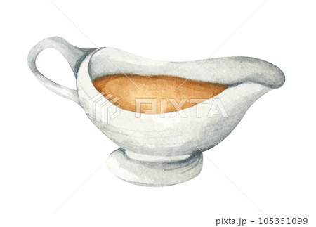 Watercolor illustration of a variety of holiday (Thanksgiving and Christmas) food 105351099