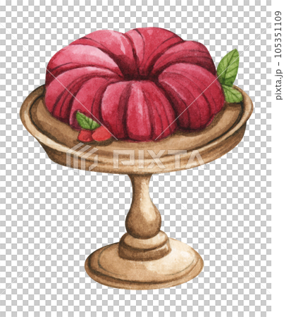 Watercolor illustration of a variety of holiday dessert. Watercolor illustration of a variety of holiday dessert. 105351109