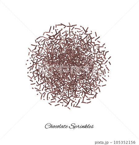 Candy Sprinkle, Donut Chocolate Sprinkles Isolated, Sweet Brown Glaze Decoration, Chocolate Vermicelli 105352156