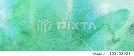 Abstract art background light green and cyan colors. Watercolor painting on canvas with soft emerald gradient. 105352921