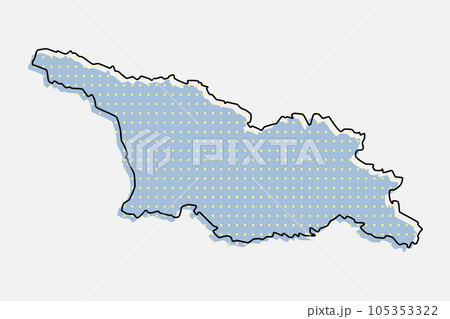 Vector map Georgia for points, dotted template 105353322