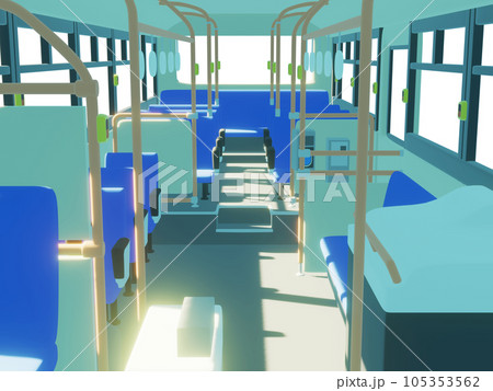 朝のバス車内 3D 朝のバス車内 3D 105353562