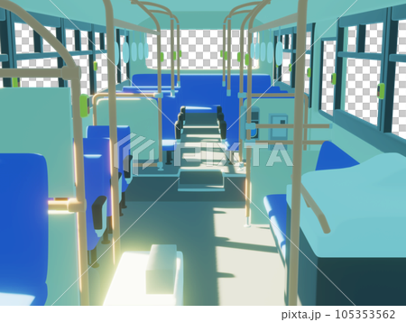 Morning bus interior 3D 105353562
