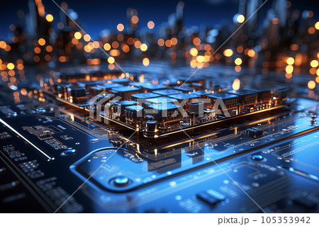 Neural digital and circuit board backgroundのイラスト素材 [105353942] - PIXTA