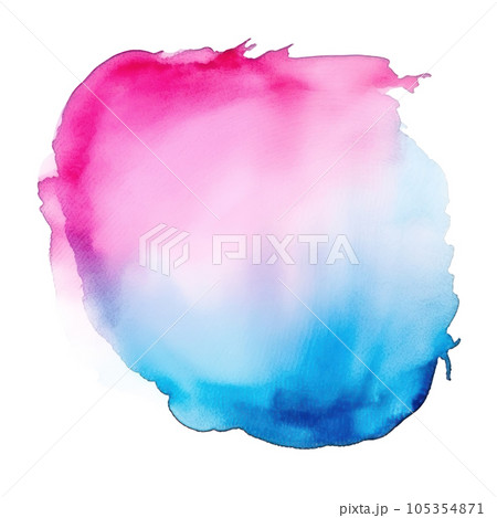 Blue pink watercolor stain isolated 105354871