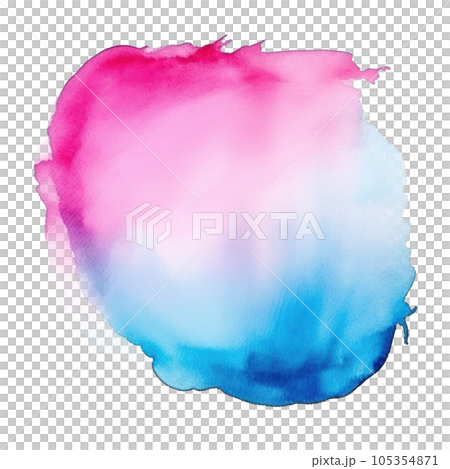 Blue pink watercolor stain isolated 105354871
