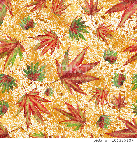 Seamless pattern of red maple leaves 105355107