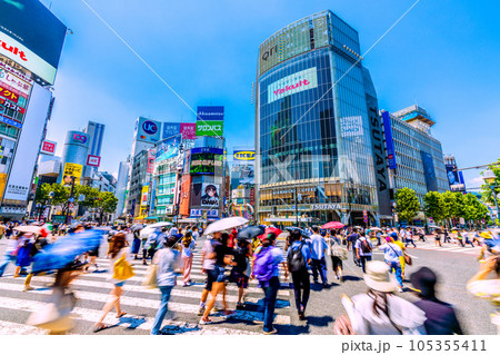 日本の東京都市景観 沖縄減↓・定点把握で連続減↓。渋谷はほぼ皆マ無し、感染爆発はない…＝7月25日 105355411