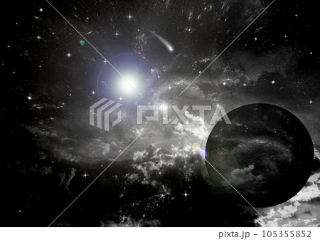 galaxy in a free space. 3D rendering 105355852