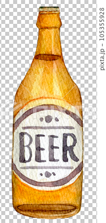 瓶ビール　生ビール　水彩イラスト　クラフトビール 105355928
