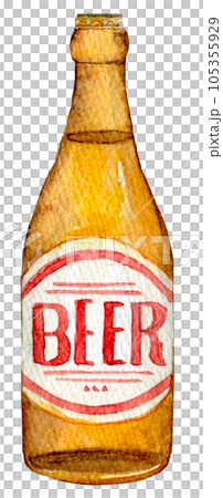 瓶ビール　生ビール　水彩イラスト　クラフトビール 105355929