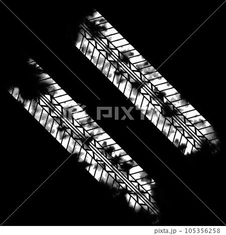 White halftone tire tracks 105356258