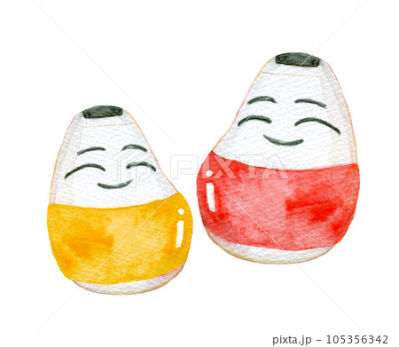 起き上がり小法師 水彩イラスト 起き上がり小法師 水彩イラスト 105356342
