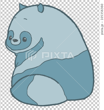 こちらを振り返るたぬき（青） 105356360