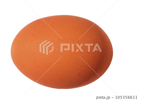 Red egg closeup on white background 105356611