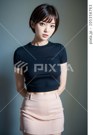 AI生成画像【人物】ショートヘアの女性 105356763