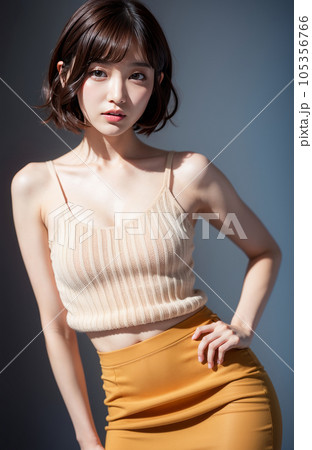 AI生成画像【人物】ショートヘアの女性 105356766