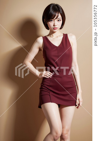 AI生成画像【人物】ショートヘアの女性 105356772