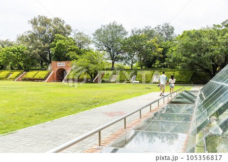 Panoramic view of the eternal Golden Castle in Tainan, Taiwan. The castle was built in 1874 and completed in 1876. Panoramic view of the eternal Golden Castle in Tainan, Taiwan. The castle was built in 1874 and completed in 1876. 105356817