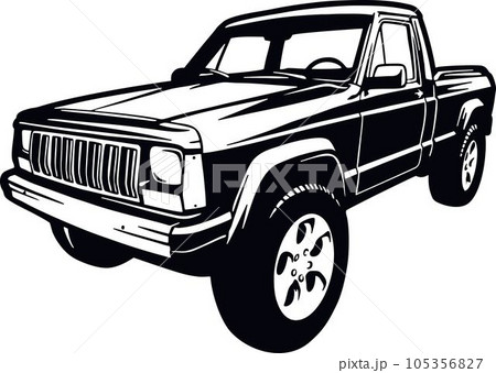 Classic Truck 90s, Muscle car, Classic car, Stencil, Silhouette, Vector Clip Art - Truck 4x4 Off Road - Off-road car for tshirt and emblem Classic Truck 90s, Muscle car, Classic car, Stencil, Silhouette, Vector Clip Art - Truck 4x4 Off Road - Off-road car for tshirt and emblem 105356827