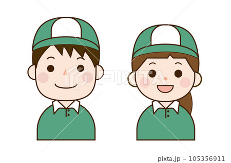 作業着を着た男女のイラスト 作業着を着た男女のイラスト 105356911