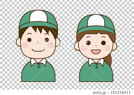 Illustration of men and women wearing work clothes Illustration of men and women wearing work clothes 105356911