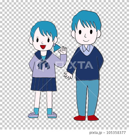 男子学生と女子学生 男子学生と女子学生 105358377