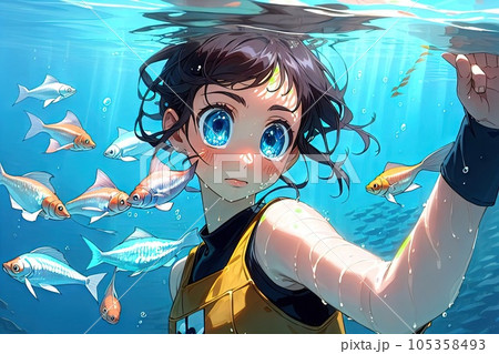Underwater Anime Stock Illustrations – 2,070 Underwater Anime Stock  Illustrations, Vectors & Clipart - Dreamstime