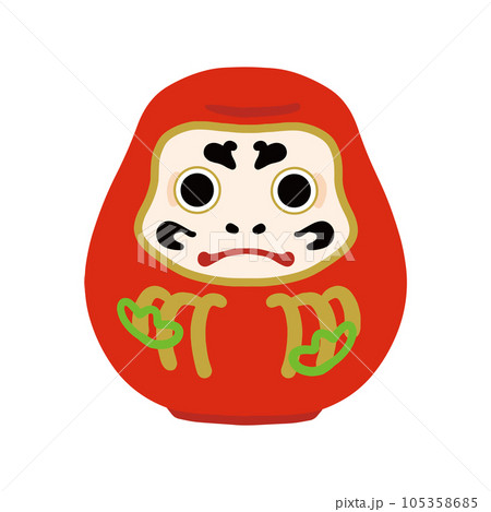 Illustration Of Red Daruma Figurine For Japanese New Year Stock