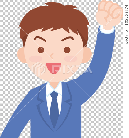 会社員_笑顔で元気な若い男性会社員_上半身 105358774