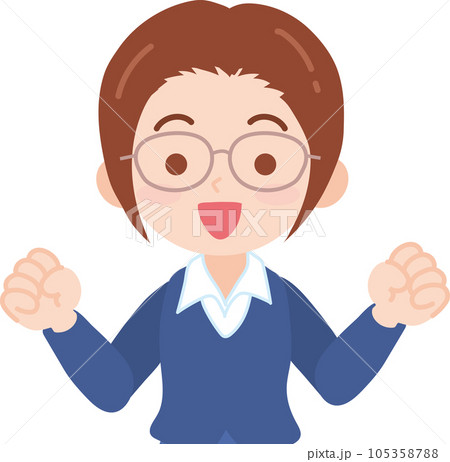 会社員_メガネ姿の女性会社員_上半身 105358788