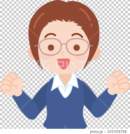 会社員_メガネ姿の女性会社員_上半身 105358788