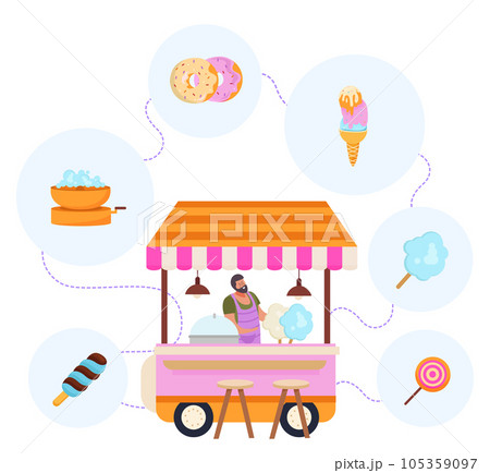 Sweet Candy Booth Composition 105359097