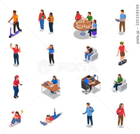 Teenagers Icons Set Teenagers Icons Set 105359549