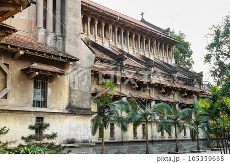 A catholic church near the old citadel Son Tay in Hanoi, Vietnam. The citadel was built in 1822 in Nguyen Dynasty A catholic church near the old citadel Son Tay in Hanoi, Vietnam. The citadel was built in 1822 in Nguyen Dynasty 105359668