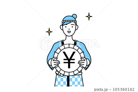 為替差益や円高のイメージ、夏祭りの法被を着た女性 105360182