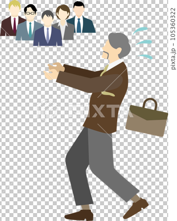 Illustration of a manager's uncle who organizes a company team Illustration of a manager's uncle who organizes a company team 105360322