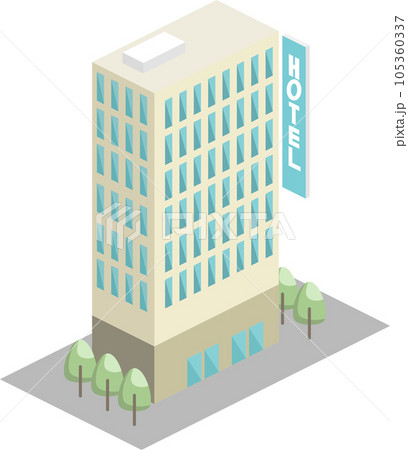 シンプルなホテルの3dイラスト 105360337