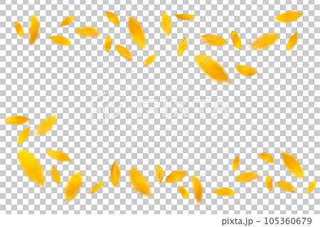 ヒマワリの花びらを切り抜いた、真夏の背景イメージ ヒマワリの花びらを切り抜いた、真夏の背景イメージ 105360679