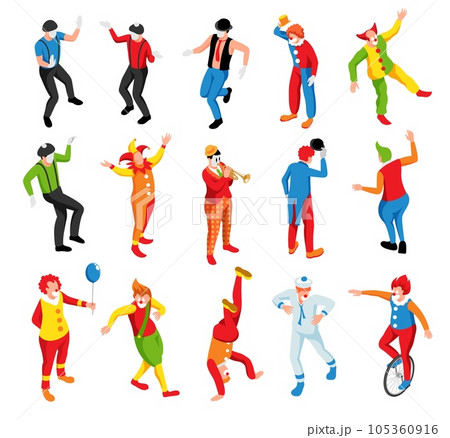 Clowns Isometric Set Clowns Isometric Set 105360916