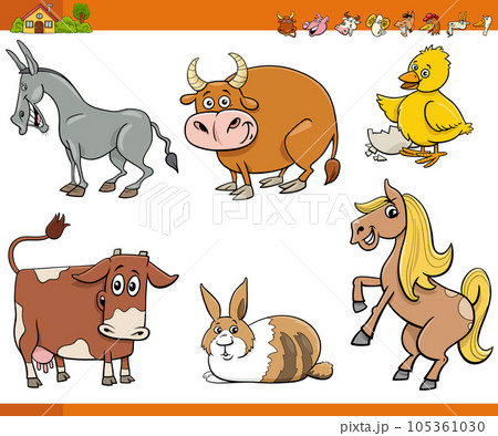 cartoon farm animals comic characters set cartoon farm animals comic characters set 105361030
