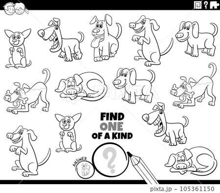 one of a kind game with cartoon dogs coloring page 105361150